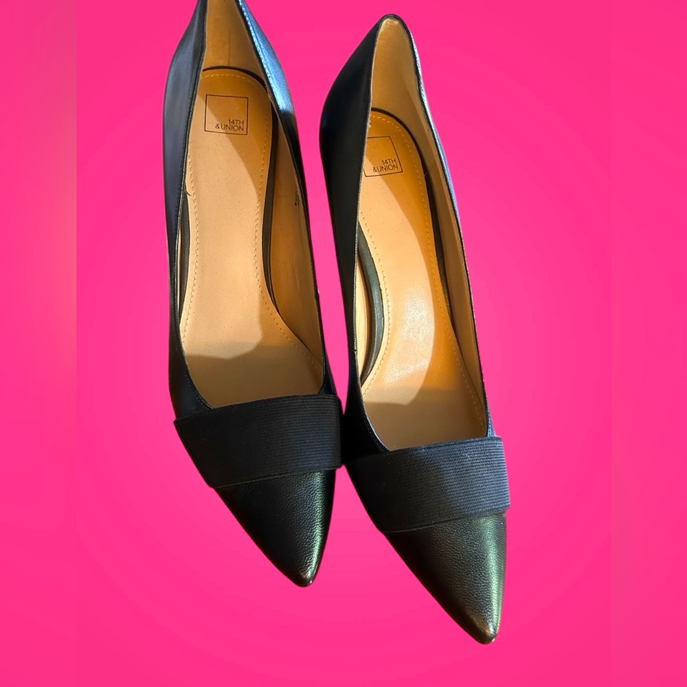 14th & Union (Nordstrom) Black Pointed Heels. 3.5”